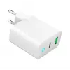 Alimentator Retea 220V GEMBIRD, Universal, 1 X USB USB-C D 20W, 1 X USB-a 3.0 QC 18W, Indicator LED, Valge