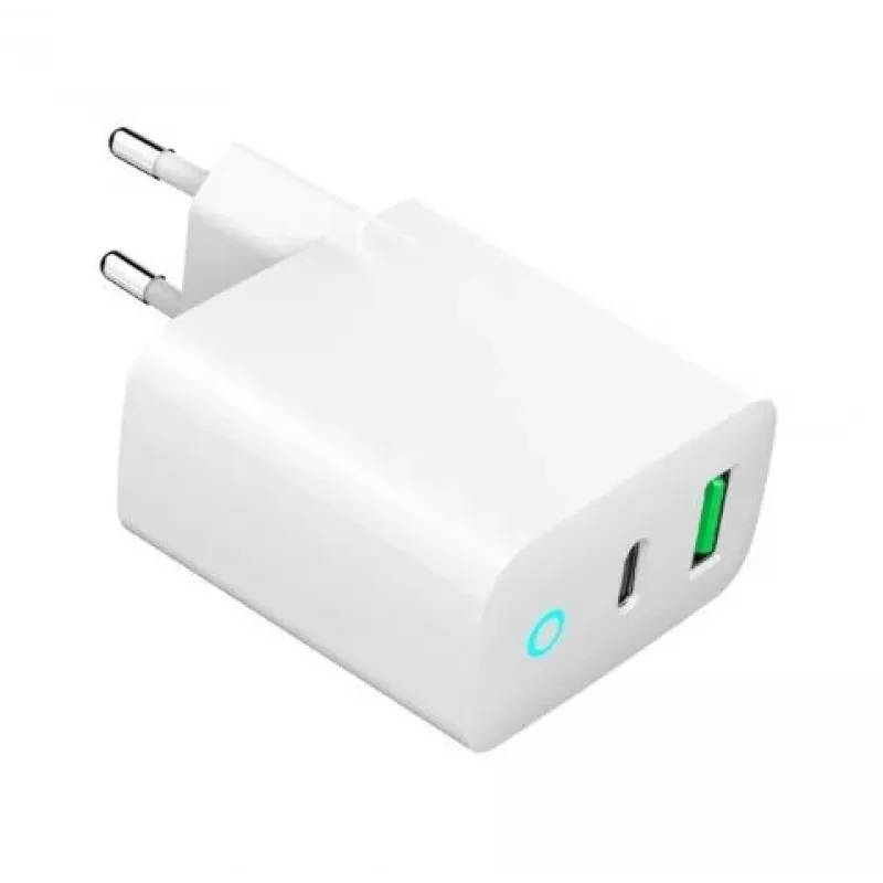 Alimentator Retea 220V GEMBIRD, Universal, 1 X USB USB-C D 20W, 1 X USB-a 3.0 QC 18W, Indicator LED, Valge