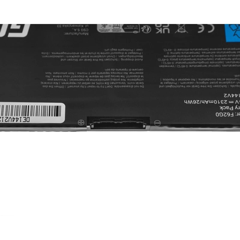 Aku Green Cell DE144V2 DELL Inspiron 13 5370 7370 7373 7380 7386 Vostro 5370 jaoks