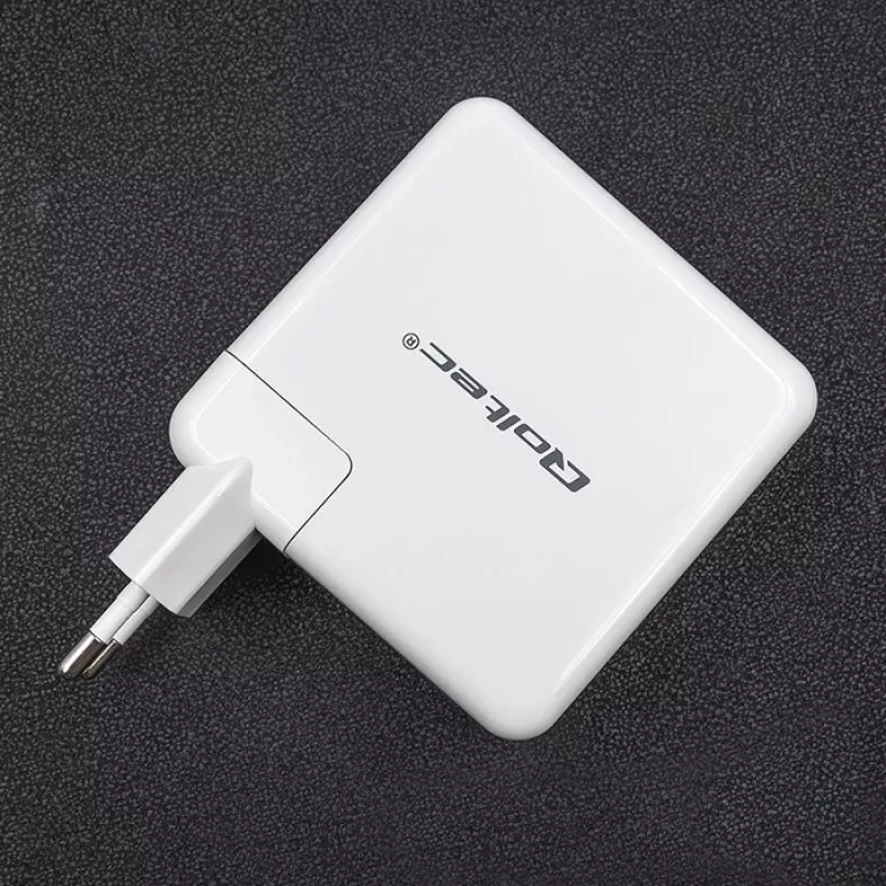 Qoltec GaN laadija FAST 108W | 5-20V | 3-4.7A | USB C | Valge