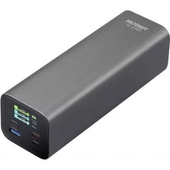 VOLTCRAFT VC-C909 akupank 27000 mAh USB PD 3.1 Li-Ion must-hõbedane olekukuva (VC-16003645)