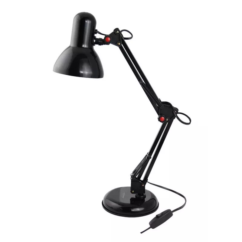 Laualamp ESPERANZA AVIOR E27 12W LED, must, reguleeritava kõrgusega, painduv vars, E27 pesa
