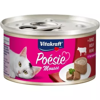 Märg kassitoit Vitakraft Poésie Mousse Beef 85 g — üheportsuline vahutoit veiselihaga, täisväärtsööt