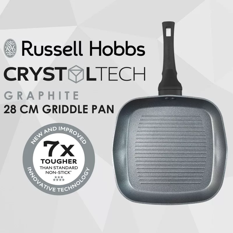 Grillpann Russell Hobbs RH01861EU7 28 cm Crystaltech – mittenakkuva keedupinnaga, lame grillpann
