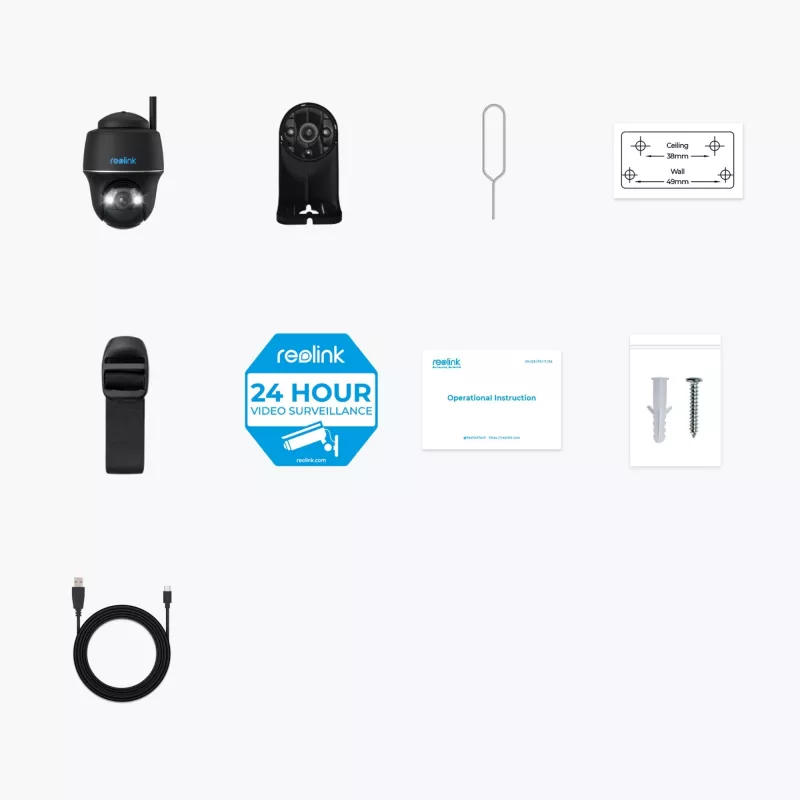 Reolink IP-kaamera ARGUS PT 5MP TYP-C must akutoitega