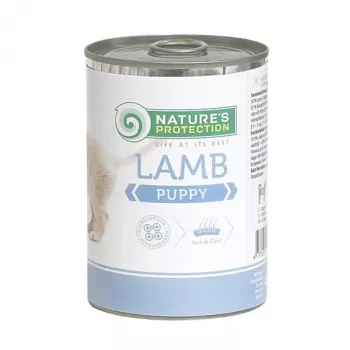 Märg kutsikatoit nature’s protection Puppy Lamb 400 g — täisväärtuslik konservtoit lambalihaga kutsikatele