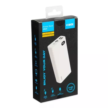 Power Bank iBOX PB20 20000 mAh on Ibox toode meie Power Banks valikust. Esiletõstetud omadused hõlmavad valget viimistlust, plastikust materjali ja sisemist tüüpi.