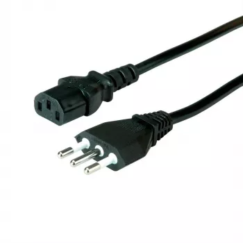 VALUE - toitekaabel - CEI 23-50 (M) pistikule IEC 60320 C13 sirge - AC 250 V - 10 A - 1,8 m - must - Itaalia