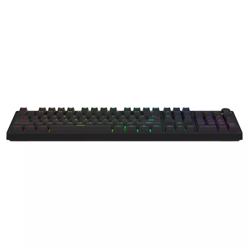Mänguklaviatuur SAVIO STYX BROWN — mehaaniline Outemu Brown, QZERTY US International, RGB, USB, täissuuruses 104 klahvi, must