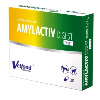 Vetfood AMYLACTIV DIGEST MINI seedeensüümid – toidulisand, 30 kapslit kassidele ja koertele
