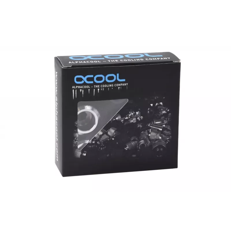 Liitmike komplekt Alphacool 17474 — messingist kroomitud liitmikud, Ø 22 mm, kõrgus 20 mm