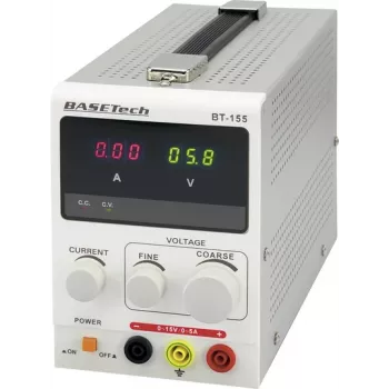 Basetech BT-155 laboratoorset toiteallikat, reguleeritav 0 - 15 V/DC 0 - 5 A 75 W väljundite arv 1 x