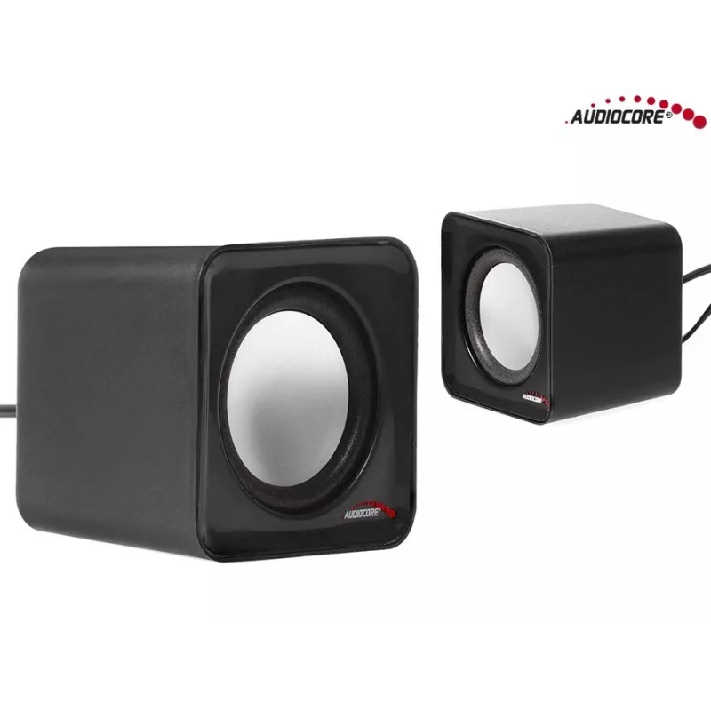 2-suunaline PC kõlar Audiocore AC870 B — 3 W RMS, juhtmega USB-toide, 3,5 mm sisend, 2.0 kanalit
