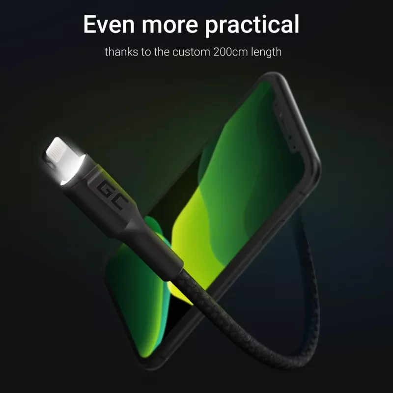 Lightning to USB-A kaabel roheline Cell KABGC12, 2 m, Lightning – USB A, Must