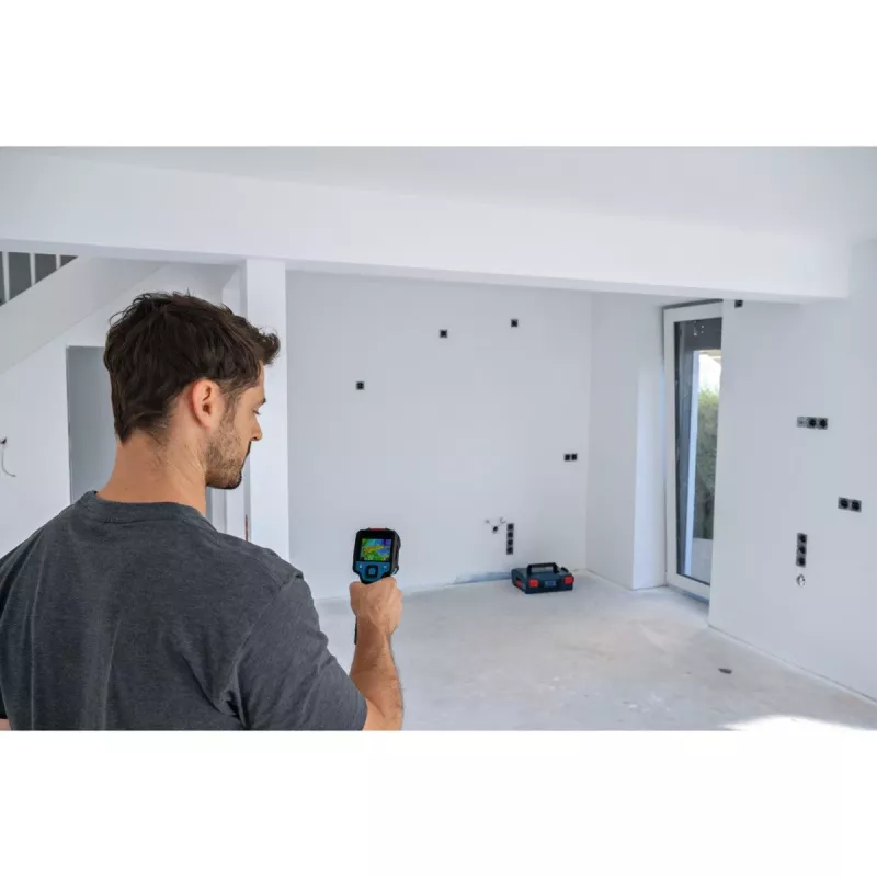 juhtmeta termokaamera GTC 12V-450-13 Professional, termodetektor Sinine/must, ilma aku ja laadijata, tööriistakotis
