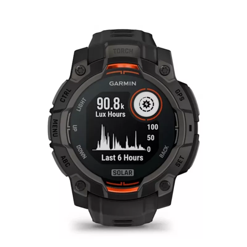 Garmin Instinct® 3 – 45 mm, päikeseenergiaga käekell Must