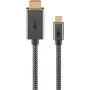 Goobay USB-C -to-HDMI -Braided Cable 4K a 60 Hz 1 m Must Silver - -Plug> (75699)