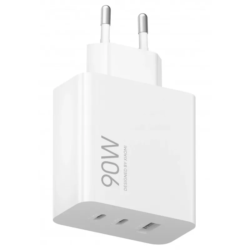 Toiteadapter Xiaomi 90W HyperCharge 3-Port EU — 90W USB-laadija kolme väljundpordiga (EL-pistik)