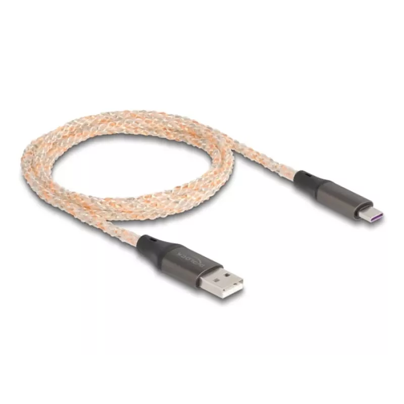 DELOCK USB 2.0 kaabel Type-A kuni USB USB-C RGB 1m