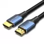 Vention puuvillase punutisega HDMI-A isane-isane HD kaabel 8K 5 m sinine alumiiniumisulamist tüüp