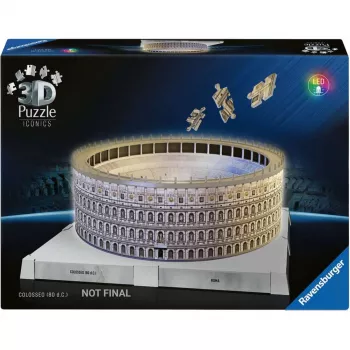 3D pusle Ravensburger Iconics Colosseum Rooma — 216 tükki, sisaldab LED-valgustit