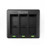 3-pesaline laadija Telesin GoPro Hero 12 / Hero 11 / Hero 10 / Hero 9 jaoks