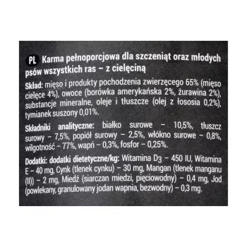 Dolina Noteci Rafi Junior vasikaliha, jõhvika ja mustikaga - Märg koeratoit 400 g