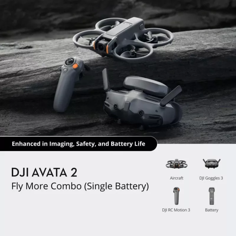 DJI Avata 2 Fly More Combo 1 aku 4 rootorit 12 MP 3840 x 2880 pikslit Must