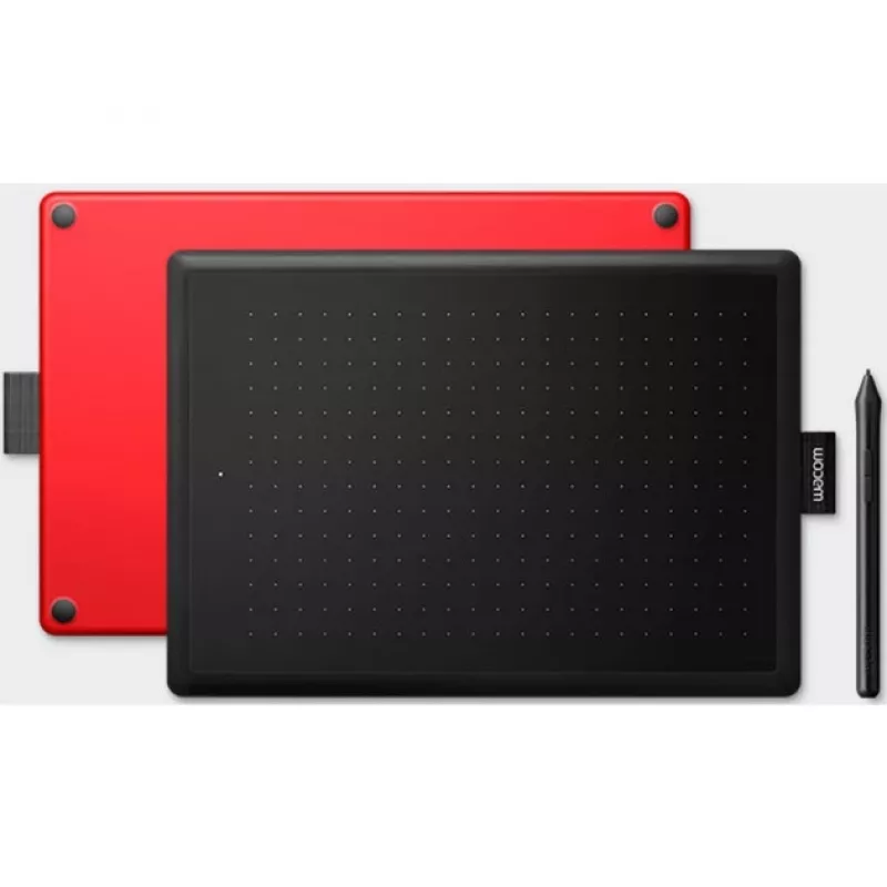 Wacom One by Medium graafikatablett must, punane 2540 lpi 216 x 135 mm USB