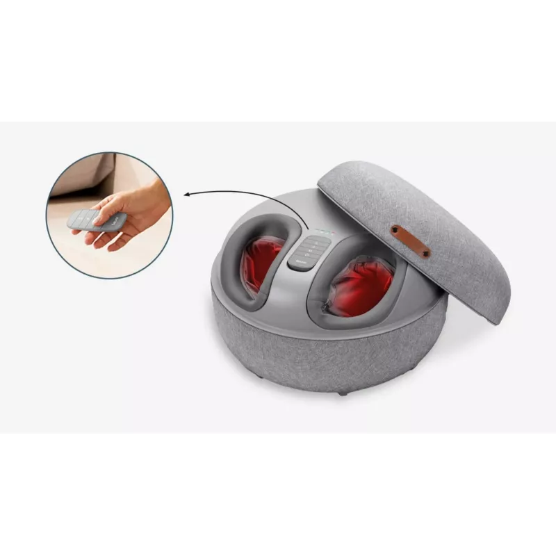 Beurer Shiatsu jalgrullik FM 120 2-in-1 hall — elektriline jala- ja hüppeliigese massaažiaparaat, shiatsu-rullid, reguleeritav intensiivsus