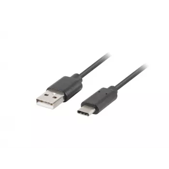 USB 2.0 kaabel LANBERG CA-USBO-20CU-0010-BK — USB A USB C-le, 1 m, must, 480 Mbit/s