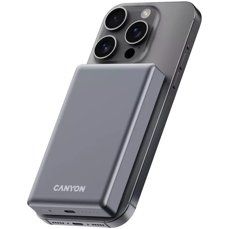 Canyon OnCharge 510 - Powerbank - 10.000 mAh - USB-C sisend - USB-C PD 20W väljund + juhtmevaba magnetlaadimine