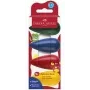 Kirjutuskriit Faber-Castell 120408 Sinine Roheline Punane Kollane 4 tk