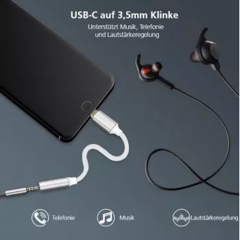 Adapterkaabel helos USB 3.1 USB-C kuni 3,5 mm, mudel 288381, hõbedane