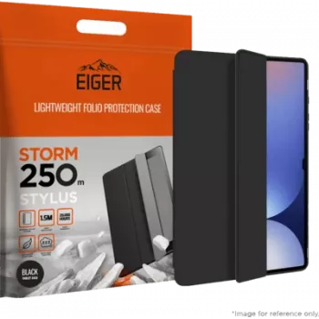 Tahvelarvuti ümbris Eiger Storm Stylus 250m Galaxy Tab S10 FE+ jaoks — must