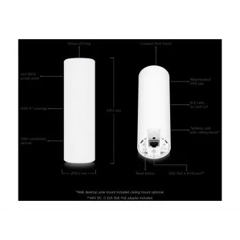 Ubiquiti UniFi U6-Mesh WiFi 6 pääsupunkt AX5300 5.3 Gbps IPX5 veekindel - valge