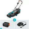 Aku-muruniiduk PowerMax 37/36V P4A kasutusvalmis komplekt, 36 V (2x18 V) (must/hall, 2x Li-Ion aku 4,0 Ah, POWER FOR ALL ALLIANCE)