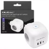 Pikendusjuhe QOLTEC 52548 3 vahelduvvoolupesaga ja USB-pordiga