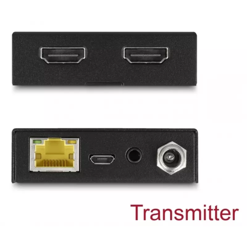 AV-saatja ja -vastuvõtja komplekt DELOCK 65955 — Cat6/Cat6a HDMI pikendaja, kuni 3840×2160, juhtmega, Micro-USB B toide