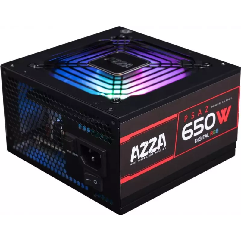 Azza PSAZ-650W(ARGB) toiteplokk 20+4 pin ATX ATX Must