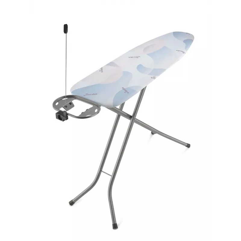 Täissuuruses triikimislaud VILEDA Bravo Plus 143032 — reguleeritav kõrgus 80–97 cm, laud 380×1200 mm, terasvõrgust pealispind
