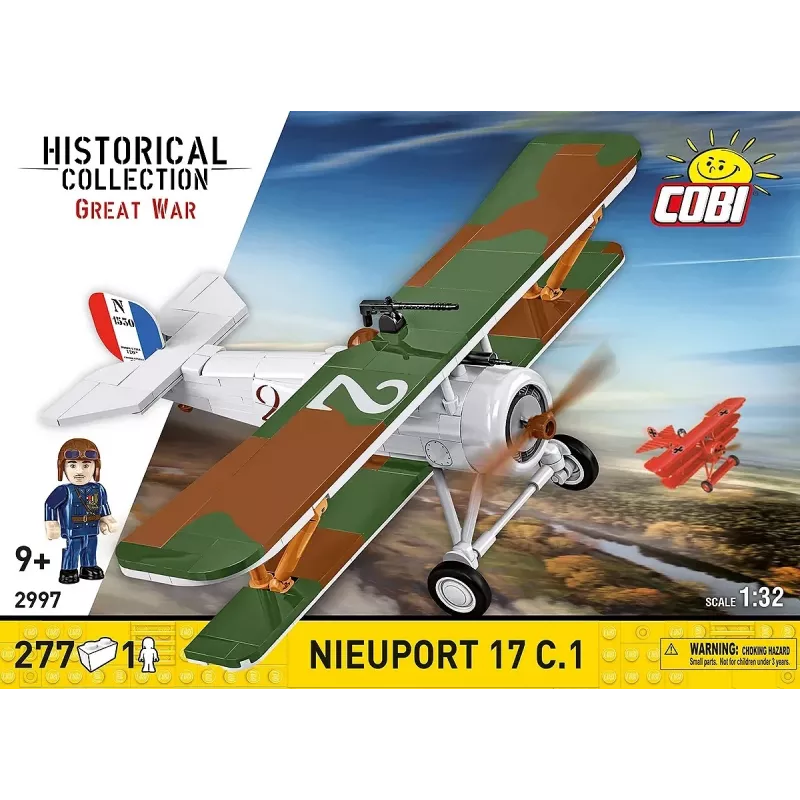 Ehituskomplekt Cobi Blocks Nieuport 17 C.1 277 tk — mudellennuki komplekt, kogutav klotsikomplekt