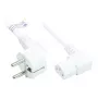 Netzkabel Schutzkontakt-Stecker Typ E+F (CEE 7/7, gewinkelt) an C13 (rechts gewinkelt), weiß, 1,00 mm², 3 m, Good Connections® (P0131-W030)