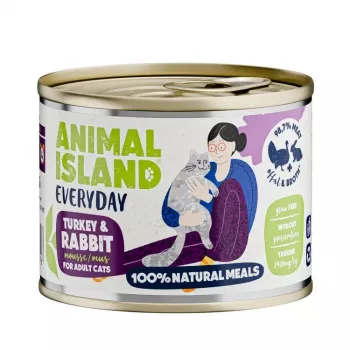 ANIMAL ISLAND Everyday kalkuni ja küüliku märg kassitoit - 200g