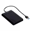 HDD/SSD korpus Unitek Y-3036, 2,5-tolline SATA III, USB 3.2 Gen 1 (5 Gbit/s), UASP, integreeritud USB-A kaabel, must