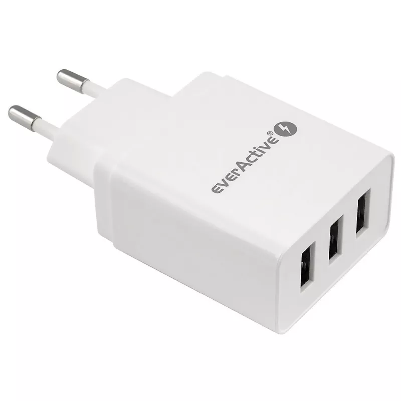 Everactive PHONE CHARGER 3X USB 3, 4A WHITE