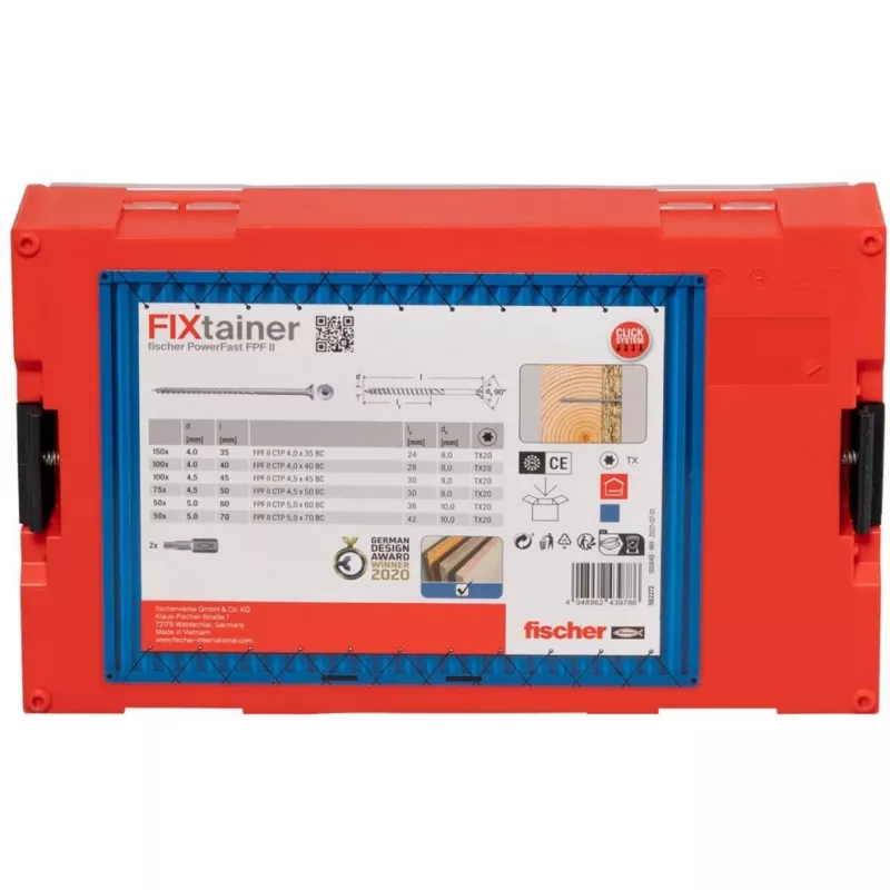 fischer FixTainer PowerFast II TX TG 562272 puitlaastplaadikruvide komplekt, tsingitud teras (562272)