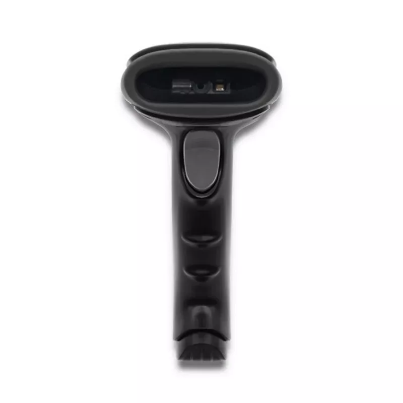 Pihustatav vöötkoodilugeja QOLTEC 50868 — 1D/2D laserskanner, USB-juhtmega ja juhtmevaba, töökaugus 600 mm, must