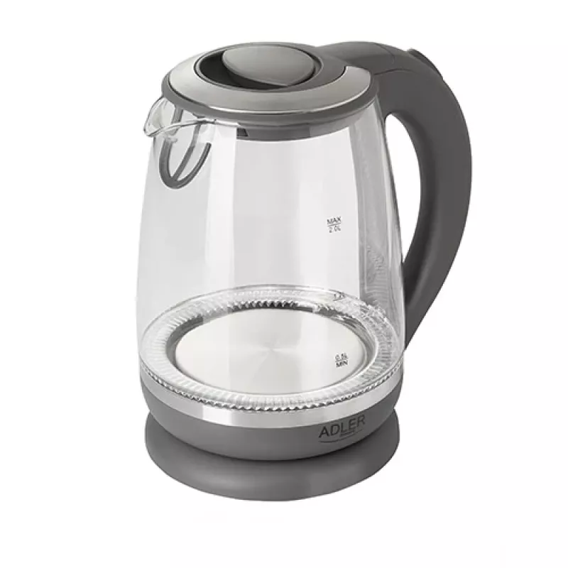 Adler | Veekeetja | AD 1286 | Standard | 2200 W | 2 L | Plast/Klaas | 360° pöörlev alus | Hall/läbipaistev