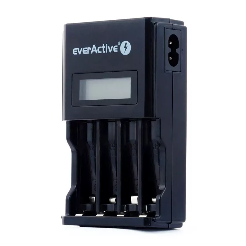 Akulaadija everActive NC450B — 4-elemendiline AAA-laadija, 110/230 V vahelduvvool, must